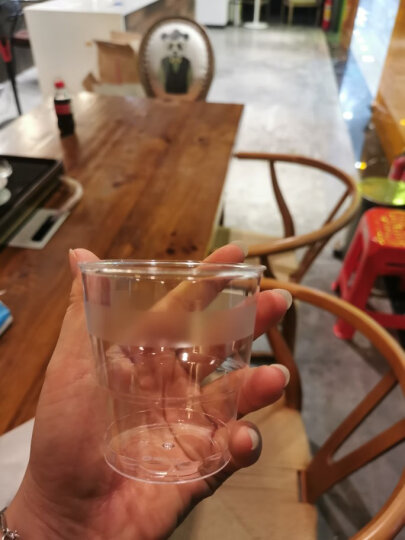喇叭花200ML一次性杯子饮料杯航空杯塑料杯加厚硬质透明带磨砂饮料杯子 500个 晒单图