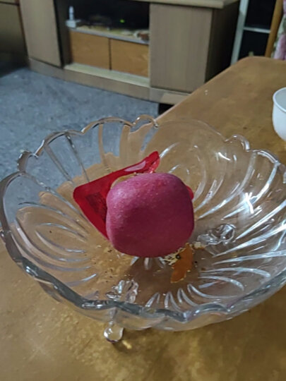 弗莱文茨 水晶水果盘玻璃透明盘干果盘创意时尚大号婚庆茶几托盘糖果盆 031送3个同款小碗 晒单图