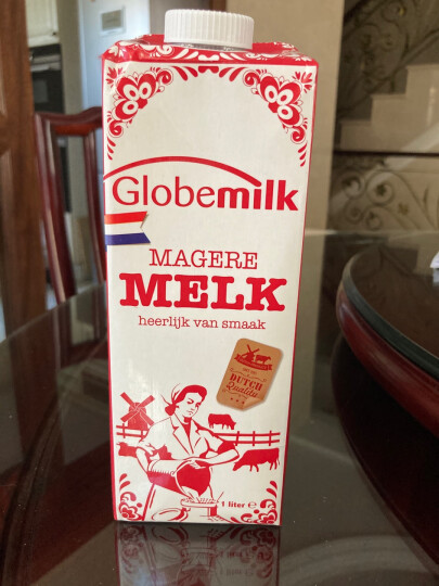 荷高（Globemilk）荷兰原装进口 3.8g优乳蛋白脱脂纯牛奶 1L*6 高钙0脂肪早餐奶 晒单图