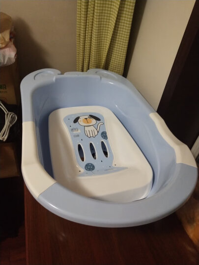 日康（rikang） 浴盆 婴儿洗澡盆婴儿浴盆 加大加厚带浴床适用0-6岁 蓝色 8001 晒单图