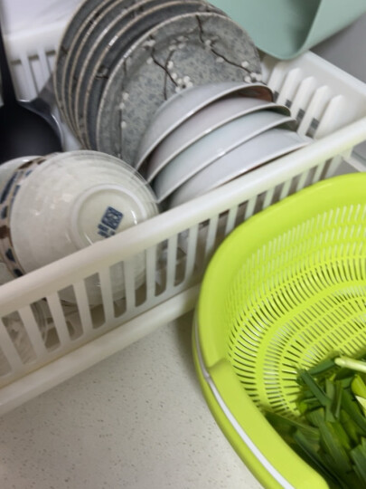 家の物语（KATEI STORY）日本进口沥水碗架厨房碗碟架沥水架塑料沥碗单层大容量放碗架家用 NO.2蓝色 晒单图