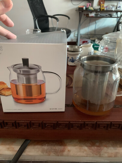 尚明耐热玻璃冲茶壶泡茶壶茶水分离过滤家用大容量泡茶器加厚茶具 700ml+恒温宝 晒单图