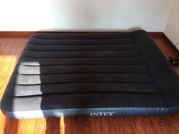 INTEX 内置枕头充气床垫 露营气垫床 折叠床躺椅双人加大152*203*23cm 66769 晒单图