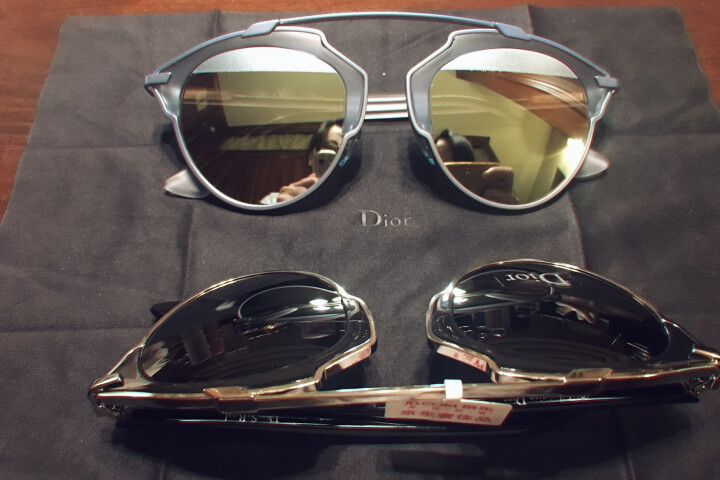 DIOR 迪奥 女款黑色镜框上银色镀膜下灰色镜片眼镜太阳镜DIORSOREAL B0YMD 48mm 晒单图