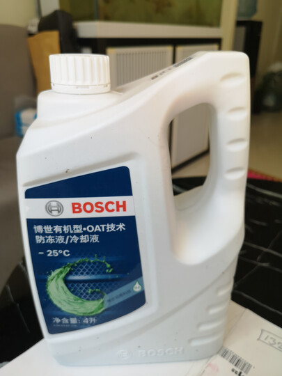 博世（BOSCH）有机型(OAT)发动机冷却液通用型汽车防冻液 冰点-25℃ 4L（绿色） 晒单图