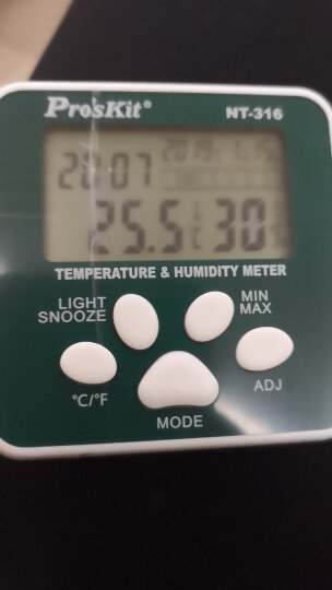 宝工（Pro'sKit）NT-316 数位温湿度计 数显温度计 测温仪 湿度仪 室内 电子温度计 晒单图