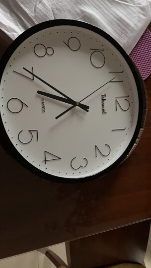 天王星（Telesonic）挂钟 客厅创意钟表现代简约安静钟时尚个性3D立体时钟卧室石英钟圆形挂表S9651-1白色 晒单图