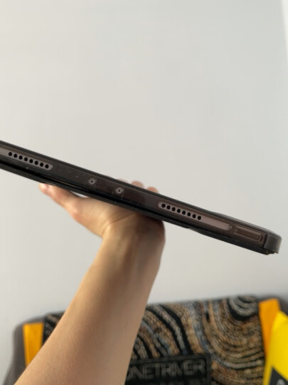 毕亚兹 苹果iPad Mini5保护套 迷你4代平板电脑保护外后壳 轻薄防摔智能休眠三折支架皮套男女款 PB09-金刚黑 晒单图