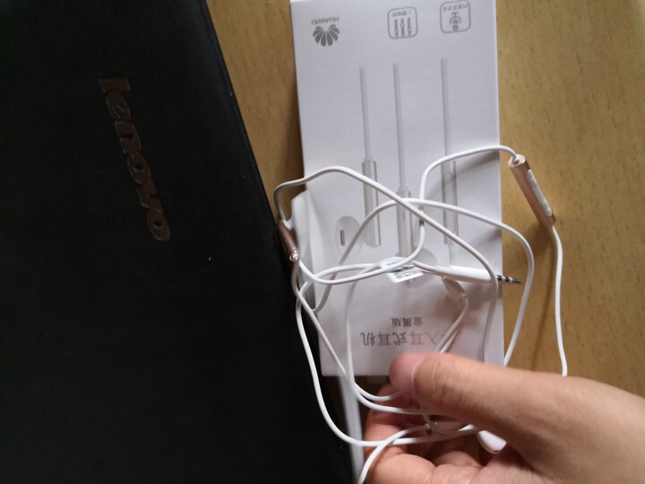 华为(HUAWEI)原装耳机 三键线控 带麦克风 半入耳式耳机 原装手机耳机 黑色 金属版 AM116 晒单图