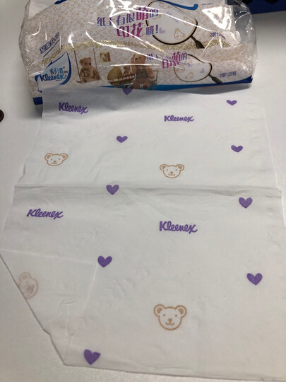 舒洁(Kleenex)抽纸纸巾 小熊印花软抽纸抽 120抽*4包 晒单图