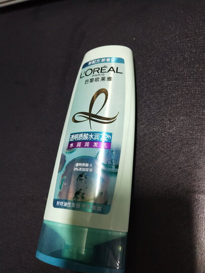 欧莱雅(LOREAL)透明质酸无硅油水润护发素400ml(润发乳去油补水柔顺男女通用)(新老包装随机发货) 晒单图
