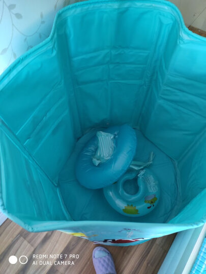 诺澳 婴儿游泳池大号家用室内儿童游泳桶免充气泳池宝宝洗澡桶 70x70cm底夹棉气圈粉款-均码脖圈 晒单图