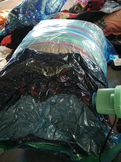 太力真空压缩袋 衣物棉被防潮羽绒服收纳整理袋侧封式送手泵13件套 晒单图