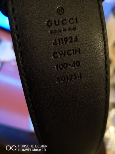 GUCCI 古驰 GUCCI腰带  男士经典双G压纹商务休闲时尚皮带腰带 黑色 411924 CWC1N 1000  95(适合2尺6-2尺8腰围） 晒单图