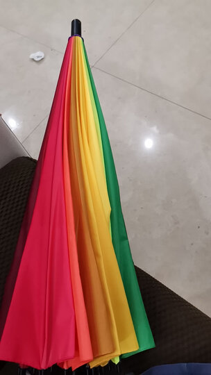 美度 彩虹晴雨两用24骨手动开长柄晴雨伞 M5002 晒单图