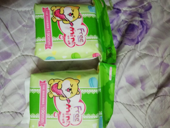 飞(Free)迷你立围丝薄棉柔日用迷你卫生巾190mm*10片(蓝芯瞬吸 柔软舒适) 晒单图