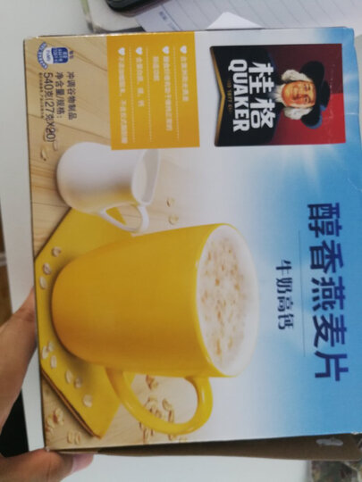 桂格 早餐谷物 不含反式脂肪酸 醇香燕麦片牛奶高钙540g(27g*20袋) 晒单图