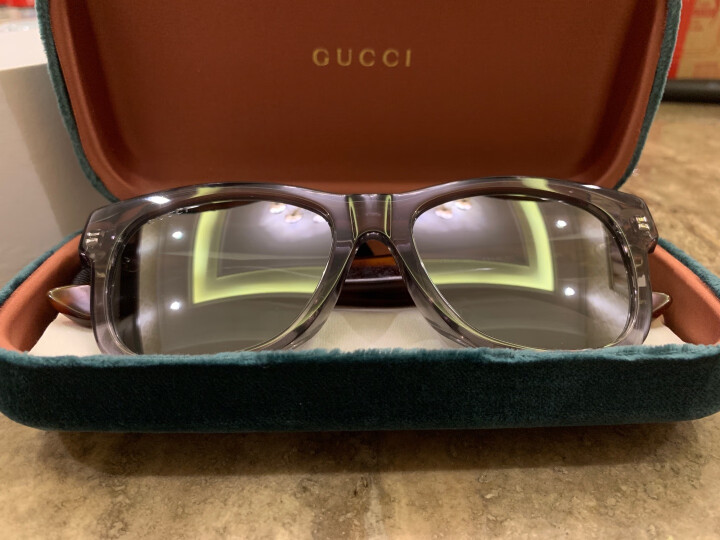 GUCCI 古驰 eyewear 亚洲版墨镜 休闲生活太阳镜男 GG0044SA-001 黑色镜框灰色镜片 53mm 晒单图