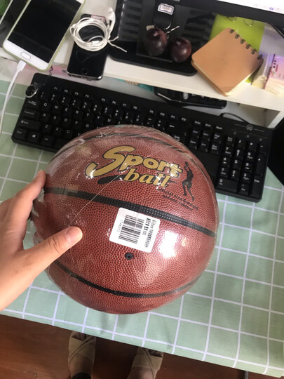 ENPEX 乐士成人儿童7号橡胶篮球室内外比赛 蓝球 B003 晒单图