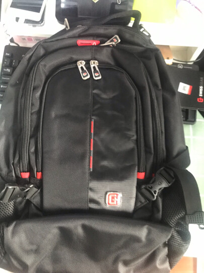 SWISSGEAR电脑双肩包男 防泼水商务款15.6英寸双肩笔记本电脑包 男学生书包背包 SA-0077黑色 晒单图