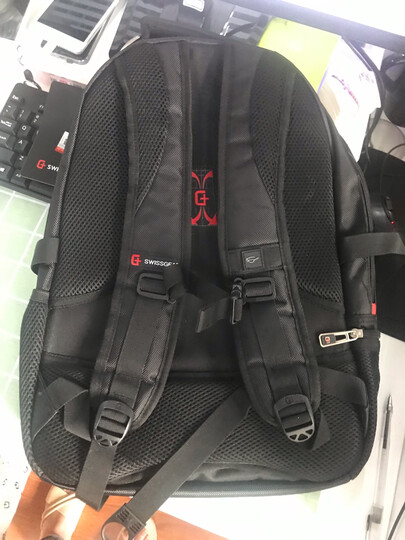 SWISSGEAR电脑双肩包男 防泼水商务款15.6英寸双肩笔记本电脑包 男学生书包背包 SA-0077黑色 晒单图