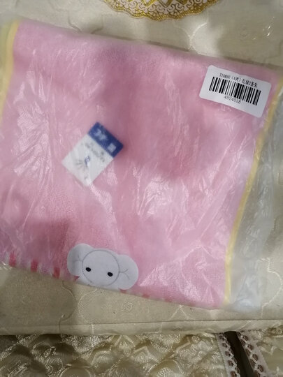金号 毛巾家纺 纯棉卡通毛巾 小象贴布绣布艺包边 两条装 黄/绿 77g/条 65*30cm 晒单图