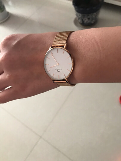 丹尼尔惠灵顿 (DanielWellington)DW手表女 32mm石英手表银色盘黑色钢带DW00100202 晒单图