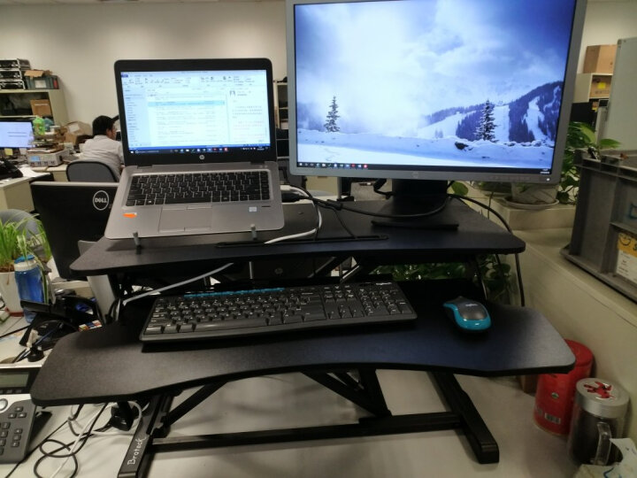 站立办公升降台式电脑桌 笔记本显示器支架台办公桌 可移动折叠式工作