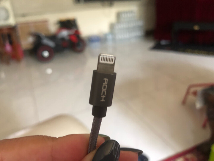 ROCK 苹果数据线 金属编织快充手机充电器线 支持iPhone11Pro/新SE/XS/XR/8Plus/7/6s/5s/iPad 1米 香槟金 晒单图