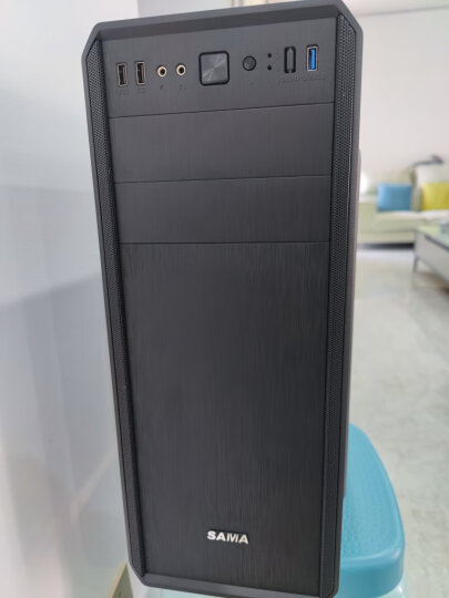 先马（SAMA）塔里克侧透版黑 游戏电脑机箱（宽大五金/拉丝面板/侧透/U3/支持SSD/380mm长显卡/背线） 晒单图
