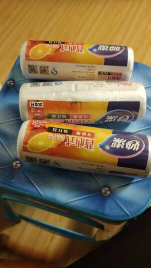 妙洁中号手提背心式保鲜袋200只 背带型塑料食品袋子厨房超市 晒单图