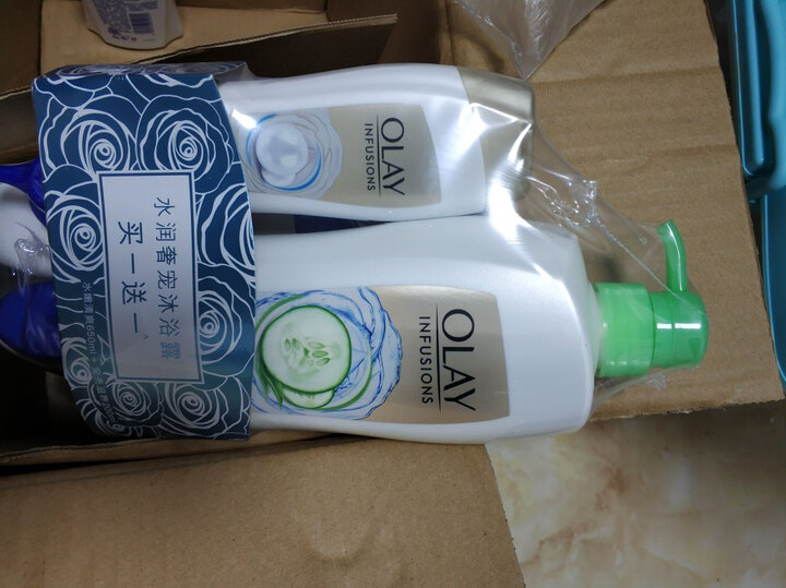 玉兰油OLAY 沐浴露套装 青瓜+绿茶香氛650ml送含珍珠精粹200ml 香氛美肌 含微米精油 无皂基 晒单图
