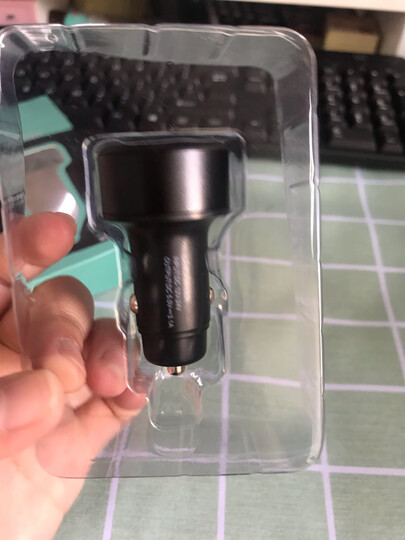 KOOLIFE 车载充电器车充点烟器3.1A快充双USB一拖二手机充电器头 电压检测LED数显苹果华为手机通用-金属金色 晒单图