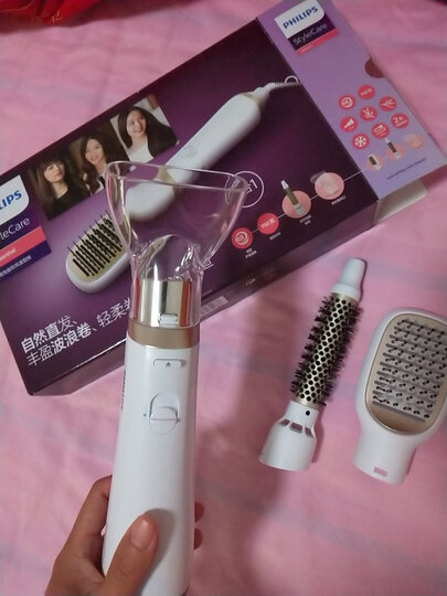 飞利浦(PHILIPS)电卷发棒 吹风 造型梳 梳子 卷直两用 卷发器 快干 适用粗硬发质 细软发质HP8663 晒单图