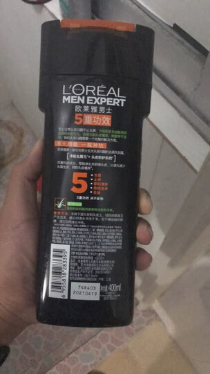 欧莱雅 (LOREAL)男士去屑洗发露(薄荷酷爽)400ml(新老包装随机发货) 晒单图