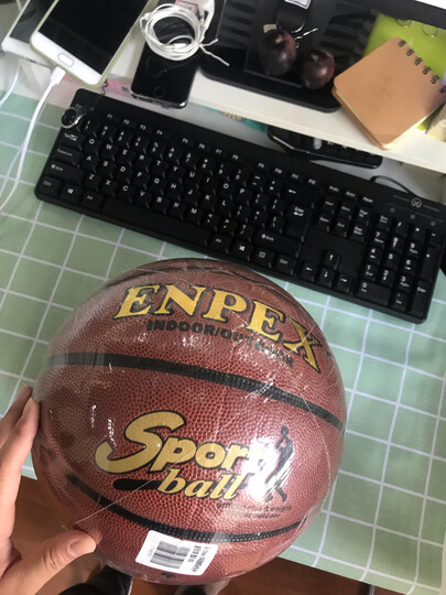 ENPEX 乐士成人儿童7号橡胶篮球室内外比赛 蓝球 B003 晒单图