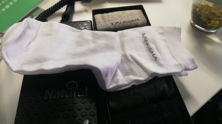 浪莎袜子 5双装男士商务运动棉袜休闲中筒短袜混色 均码 晒单图