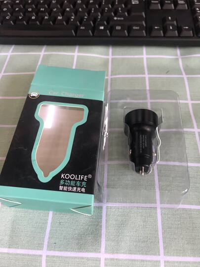 KOOLIFE 车载充电器车充点烟器3.1A快充双USB一拖二手机充电器头 电压检测LED数显苹果华为手机通用-金属金色 晒单图