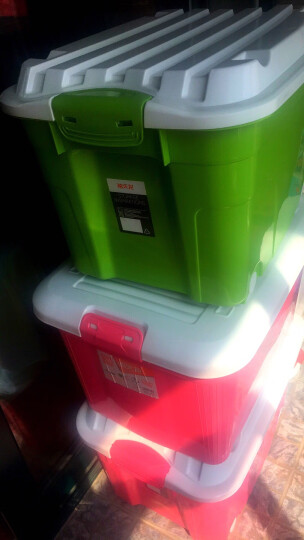 禧天龙 Citylong 塑料整理箱大号带轮储物箱玩具收纳箱2个装蒂梵红+蒂梵绿 60L 6055 晒单图