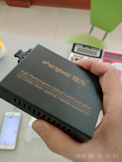 胜为（shengwei）电信级光纤收发器 单模双纤光电转换器 网络监控SC接口 百兆自适应光钎收发器 20KM FC-512 晒单图