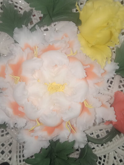 东方泥土陶瓷牡丹莲花挂盘创意客厅电视柜酒柜隔断摆件装饰工艺品 莲花挂盘 D54-22B 晒单图