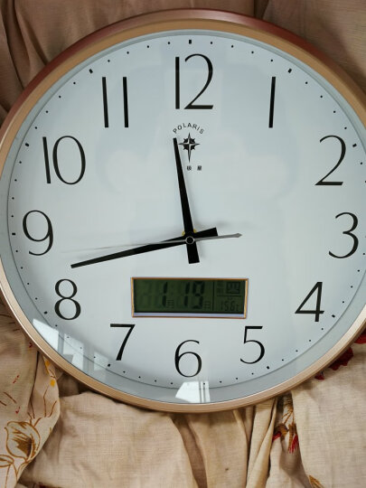 北极星（POLARIS）挂钟客厅钟表万年历现代石英钟时尚日历时钟创意挂表 6810金色 晒单图