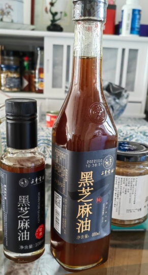 三丰香油（sanfengxiangyou） 山东三丰纯黑芝麻油小磨香油拌菜蘸料调味品食用油400ml 晒单图