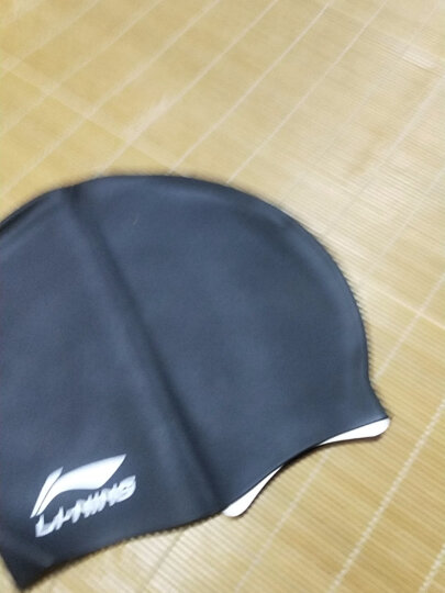 李宁 LI-NING 长发硅胶防水游泳帽 男女士泳帽 LSJK808黑色 晒单图