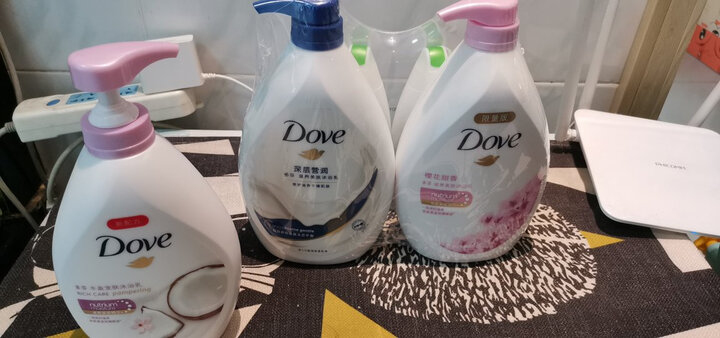 多芬(Dove)沐浴露套装 樱花甜香730g+舒心水润730g送深层营润190g+洗护发旅行装50ml*2 晒单图