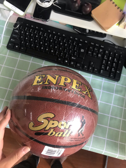 ENPEX 乐士成人儿童7号橡胶篮球室内外比赛 蓝球 B003 晒单图