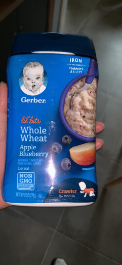 嘉宝（Gerber）婴幼儿辅食高铁苹果蓝莓米粉 三段(8个月以上） 227g原装进口 晒单图
