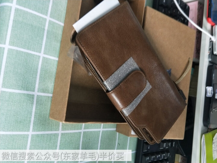 迪德DiDe 男士钱包头层牛皮复古长款多功能拉链钱夹卡包 DQ736油蜡棕 晒单图