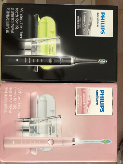 飞利浦(PHILIPS)电动牙刷 成人声波震动钻石系列(自带刷头*2+充电旅行盒+充电玻璃杯) 魅力黑钻 HX9352/04 晒单图