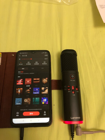 手机麦克风支架 通用型 唱吧全民K歌MV便携防喷罩桌面三角支架 晒单图